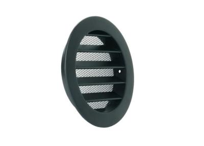 China Cast Aluminum black metal ventilation grille Air vents louvers with insect mesh and flange for sale