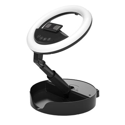 China Portable Folded LED Live Stream /Makeup/YouTube/TikTok/Photography/beauty Selfie Ring Light with Phone Holder Floor Lamp for Eyelash Live Stream /Makeup Extension for sale