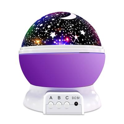 China 3D 7 Colors Rotating Star Light Flashing Projector, 4 LED Bulbs 8 Modes Baby Night Light for Kids Bedroom for sale