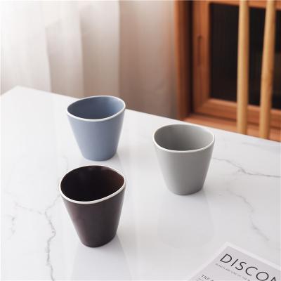 China New Design Viable Reusable Muli-colors Irregular Ceramic Stoneware Mug Coffee Mug Mug Without Handle for sale