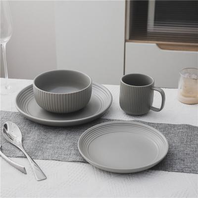 China Euro Disposable Kitchen And Dining Set For 16 Piece Dinnerware Ceramic Collection 4 Set Modern Design Color Optional for sale