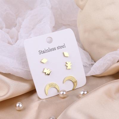 China Casual/Sporty Minimalist Mixed Earrings Small Set Simple Geometric Stud Earrings For Women Girls Tiny Ear Studs for sale