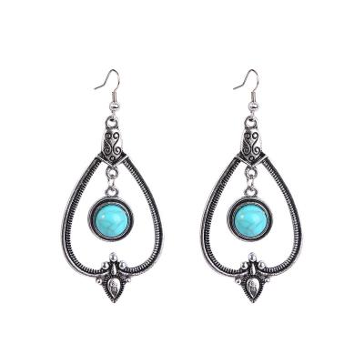 China Other Delicate Women's Vintage Boho Turquoise Earrings Women's Ethnic Vintage Earrings for sale