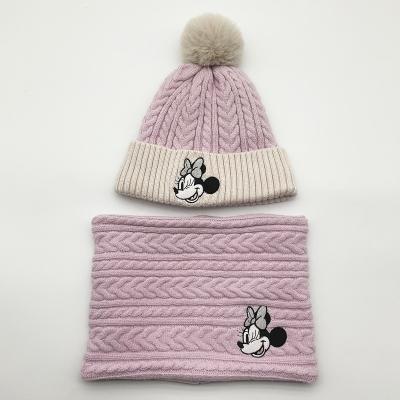 China Plain Custom Beanie Neck Warmer Set with Cusotomer Embroidery  Logo for Children for sale