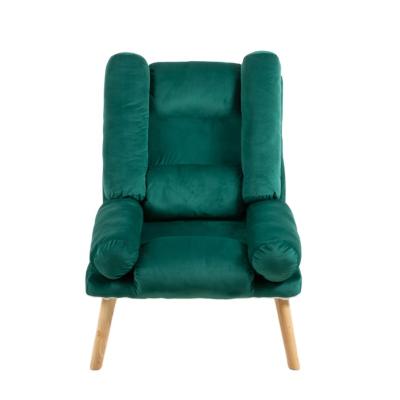 China (Size) 2021 Adjustable New Home Furniture Hit-d Online Hot Selling Comfortable Green Wooden Chair Sofa Deck Chair For Balcany Living Room for sale