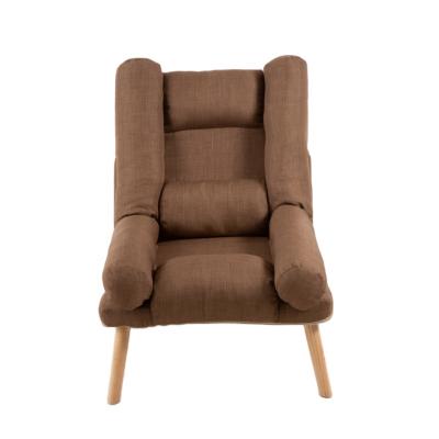 China 2021 New Brown Sofa Deck Chair Upholstery Adjustable Goods Comfortable Chair Wooden Luxury (Height) Online for Living Room Balcany for sale