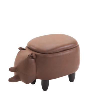 China Modern Simple Creative Cartoon Solid Wood Stool Living Room Animal Kid Sofa Stool For Kids for sale