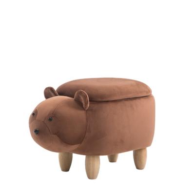 China Modern Wooden Panda Animal Stool Modern Children's Furniture New Fashion Shoes Sneak for sale