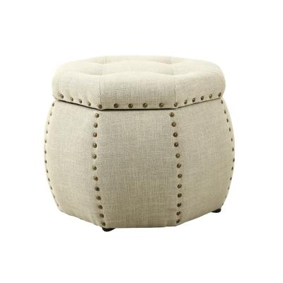 China Small Modern Style Round Ottoman Sofa Ottoman Chair For Living Room for sale