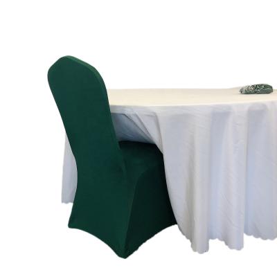 China Wrinkle Free Durable Elegant Machine Washable Popular Green Outdoor Hotel Wedding Chair Cover for sale