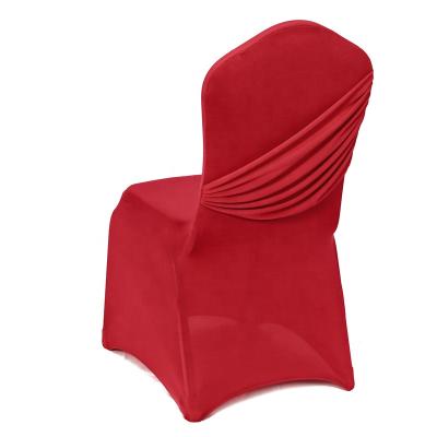 China Decorations Free Washable Elegant Stretch Banquet Chair Wrinkle Machine White Spandex Chair Cover for sale