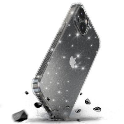 China Shockproof Clear Silicone TPU Shockproof Case For iPhone 13 Phone Case Clear Glitter Back Cover For iPhone 13 Shiny Phone Case for sale