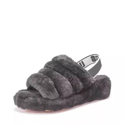 China OEM wholesale factory price best wool cushioning slippers for women fluffy slides for lady, designer slips famous brand for sale