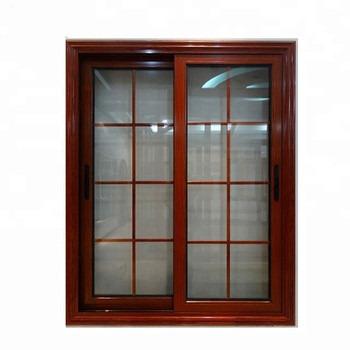 China Sliding Double Glass With Aluminum Grill Window Sliding Window for sale