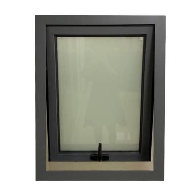 China Aluminum Swing Top Hung Frosted Glass Windows Bathyroom Awning Window for sale