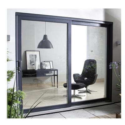 China Heat Insulated 3 Panel Sliding Glass Door Exterior Aluminum Large Sliding Glass Doors for sale