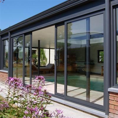 China Large New Home Modern Design Balcony Sliding Door Aluminum Glass Door Suppliers for sale