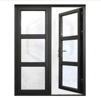 China Double Folding High Quality Glazed Aluminum French Door With Tempered Glass for sale