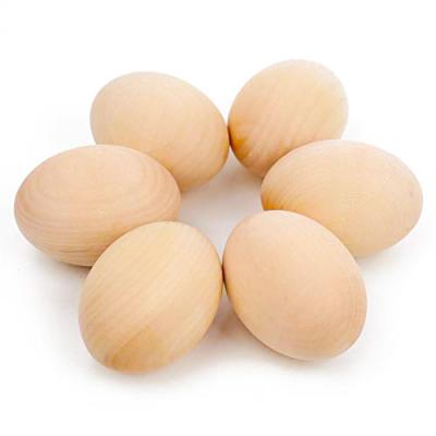 China Unfinished Fake Egg Wooden Craft Europe Easter Diy Wooden Egg Baking Toy For Crafts Making Ornaments Pastel Painting for sale