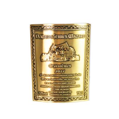 China Widely Used Scratch-off Metal Wine Label , Metal Wine Bottle Label For 75ML Bottle for sale