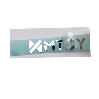 China Factory Offer Kiss Cut Nickel Letter Sticker Metal Easy Use Thin Transfer Logo Label With Background for sale