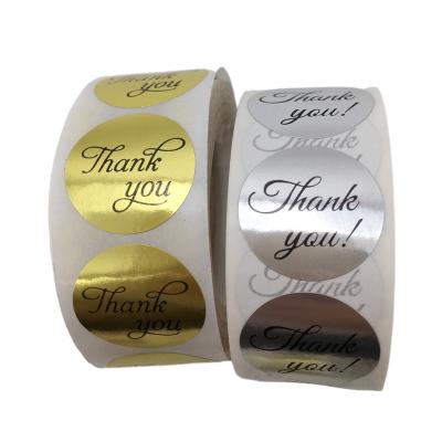 China 2 Inch Round Factory Direct Waterproof Custom Thank You For Foods Ribbon Sticker for sale