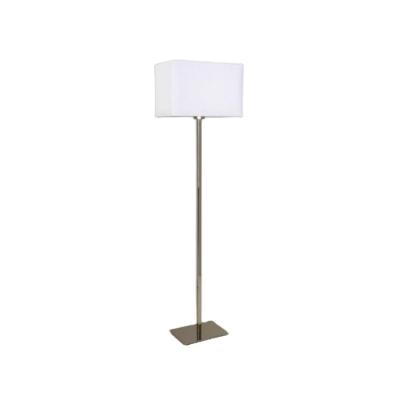 China JLF-3227H Contemporary 1 Light Modern Chrome Floor Lamp Rectangular White Shade For Hotel Room Position Lamp for sale