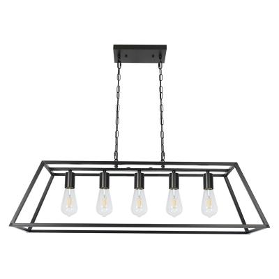 China JLC-SD03 Modern Black Modern Kitchen Island Lighting Industrial Farmhouse Chandelier Ceiling Light Fixtures For Dining Room for sale