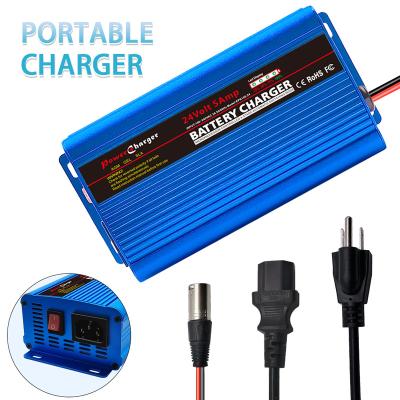 China Smart Amp Battery Charger GEL SLA VRLA Batteries 4 Stage 24V 5 Smart WET Battery Charging Fan Cooling for sale