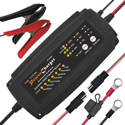 China Universal Battery 12V 2A 4A 8A 7 Step Car Motorcycle Forklift Auto Smart Battery Charger for sale