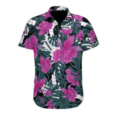 China New Design Viable High Quality Men's 3D Digital Printing Tropical Pattern Short Sleeve Hawaiian Short Sleeve Shirt for sale