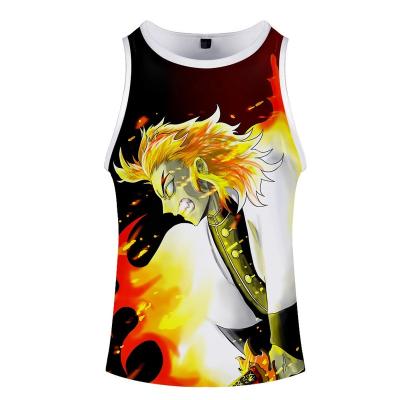 China Mens Tank Tops Mesh Fabric Beach Style Quick Dry 3D Sublimation Vest Sleeveless T-Shirt Printed Tank Tops for sale