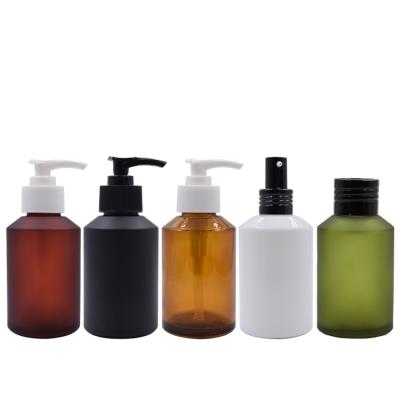 China Personal Care Whole Shoulder 100ml 125ml Bottle Set Glass Cosmetic With Pump Dropper Cap for sale