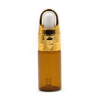 China Personal Care 5ml 8ml 10ml 12ml 15ml Skin Care Gold Essential Oul Glass Vial With Basket Dropper for sale