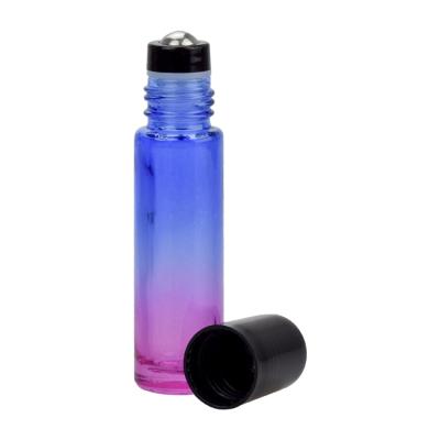 China Personal Care Gradient Color Portable Perfume 10ml Air Freshener Bottle 4ml 6ml 8ml 15ml 20ml Glass Cosmetic Liquid Bottle With Roller for sale