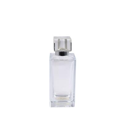 China Personal care 90ml clear empty glass bottle crimp bottle on neck cosmetic perfume container packaging china wholesale imported for sale