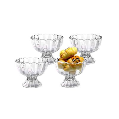 China Viable dessert glass bowls ice cream van cup cake stands glass cup for wedding for sale