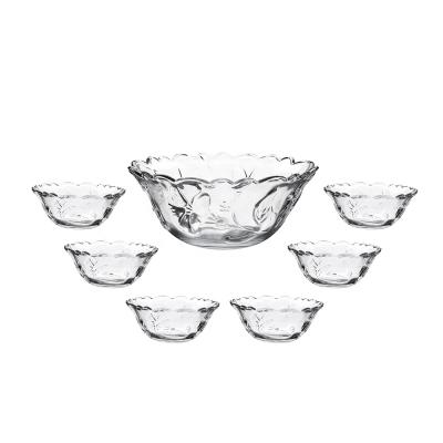 China 2021 7pcs High Quality Viable Salad Glass Bowl Sets Salad Bowl Fruit Salad Glass Bowl for sale