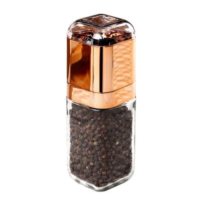 China Viable Hot Sale Spice Pepper Jar Glass Bottles With Grinder for sale