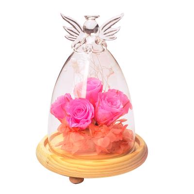 China Creative Viable Landscape Cover Angel Glass Cover Mmicro Landscape Vase Morden Flower of Life Glass Cover for sale