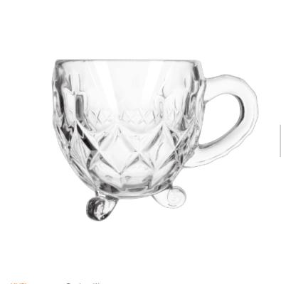 China Drinkware Home Kitchen Stocked Hot Selling Coffee Mug With Handle Glass Cup Set Glass Milk Water Mug for sale