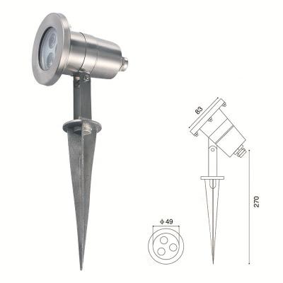 China Hotel Pool Decoration IP67 LED 3W 6W Garden Spotlight High Quality Stainless Steel Landscape 304SS Spike Ground Flood for sale