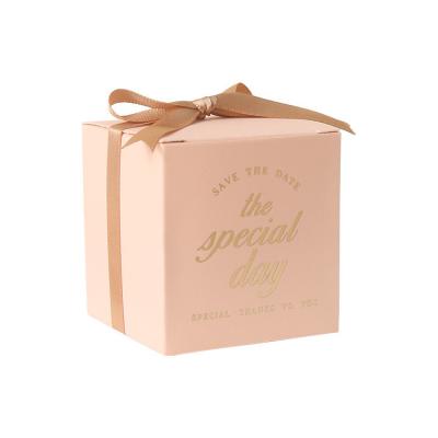 China Wholesale Biodegradable Make Wedding Candy Box Cardboard Packaging Chocolate Candy Luxury Fancy Creative Gift Paper Box With Ribbon for sale