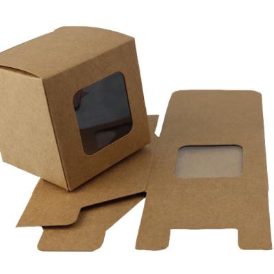 China Custom Household Products Factory Kraft Paper Box Skylight Gift Packaging Box Cake Dessert Box With Window for sale