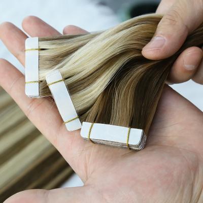 China natural & healthy & Wholesale Smooth Natural Raw Tape In Hair Extensions Full Cuticle 100 Virgin Remy Human Hair Tape Ins Extensions for sale