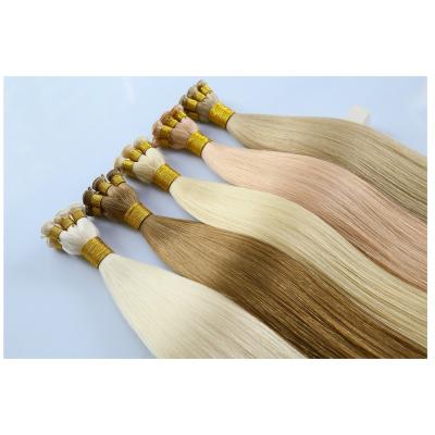 China New Style Lower Price Silky Straight Double Wave Hair Extension Pulled Hand-tied Wave Hair Extension for sale