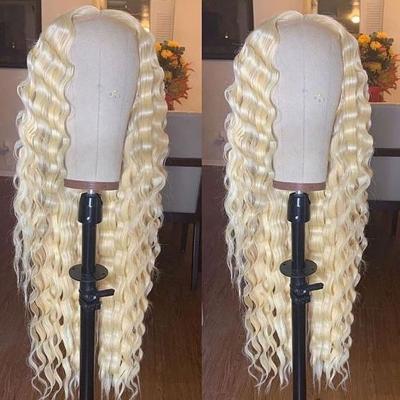 China Curly curly transparent hd 13x6 lace wigs curly curly virgin cuticle aligned hair for color women wigs hd glueless full lace wig 613 for sale