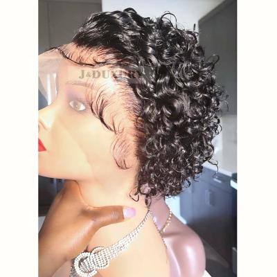 China Wholesale Curly Curly Pixie Cut Hair Wigs For Black Women HD Lace Front Closure Hair Wig Curly Curly Hair Wigs for sale