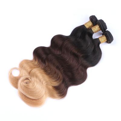 China Wholesale Virgin Brazilian Body Wave #1b T #4 T #27 Cuticle Aligned Hair , Body Wave Cheap Brazilian Hair Bundles Ombre Hair Weft for sale