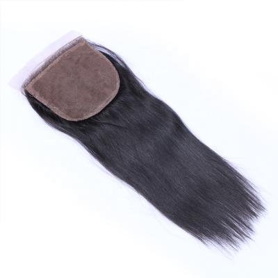 China Silky Straight Wave Brazilian Hair Wig Cuticle Aligned Virgin Human Hair 4x4 Brazilian Virgin Hair Lace Closure Virgin Silk Top Closure With Wefts for sale